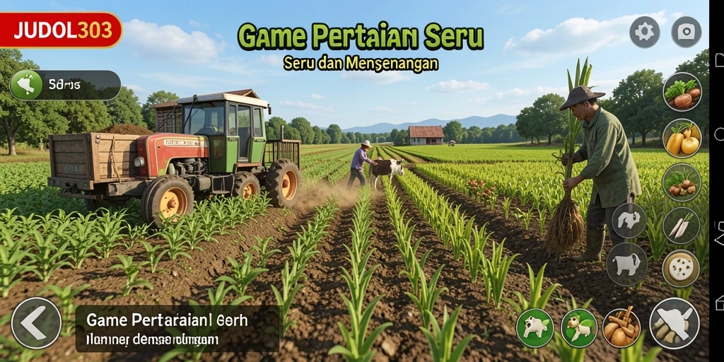 Tampilan gameplay lumayan menarik dalam <strong>JUDOL303</strong> dengan kebun yang luas dan tanaman yang beragam.