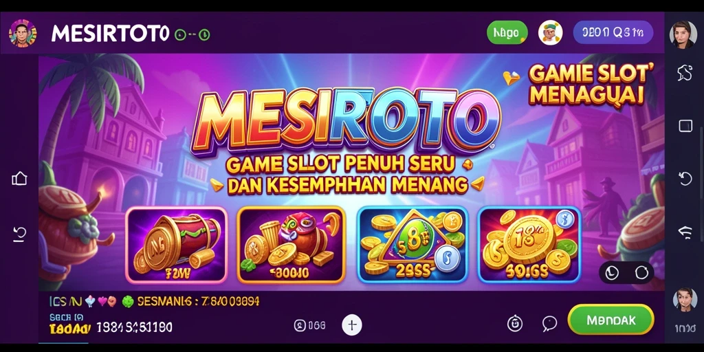 Tampilan gameplay seru dari MESIRTOTO dengan fitur Slot yang menarik.