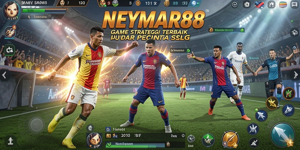 Screenshot menunjukkan pertempuran seru dalam NEYMAR88.