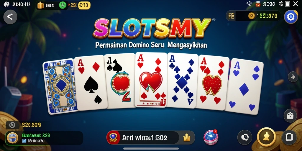 Tampilan gameplay seru SLOTSMY dengan permainan Domino yang menantang.