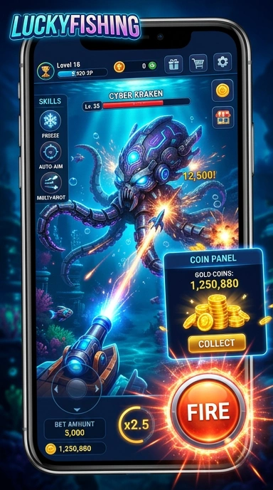 Pengguna dapat dengan mudah mengakses berbagai fitur di luckyfishing.